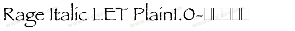 Rage Italic LET Plain1.0字体转换